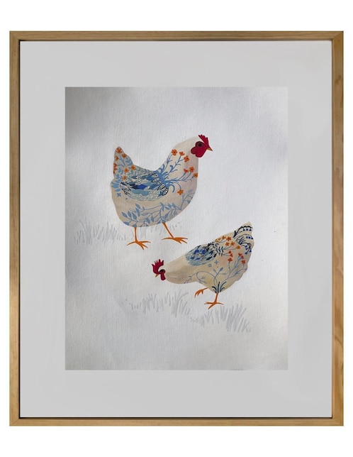 Pintura DosGallinas técnica acrílico Lune Art Gallery AnimalArt