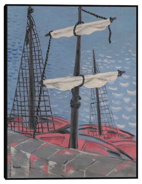 Cuadro decorativo Barcos de pesca (1932) técnica mixta Cuadros Jr Navegación