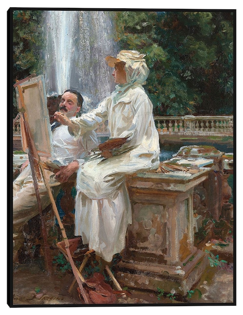 Cuadro decorativo La Fuente, Villa Torlonia Frascati, Italia (1907) técnica mixta Cuadros Jr Paisajes