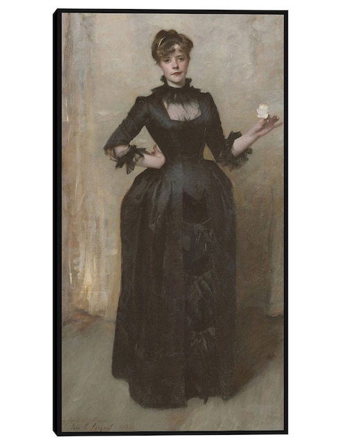 Cuadro decorativo La dama de la rosa (Charlotte Louise Burckhardt) (1882) técnica mixta Cuadros Jr Colores
