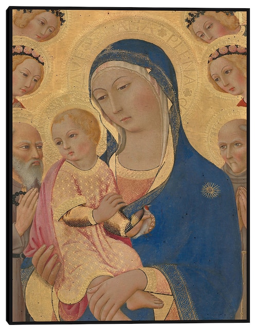 Cuadro decorativo La Virgen y el Niño con San Jerónimo, San Bernardino y Ángeles c. 1460/1470 técnica mixta Vírgenes 1