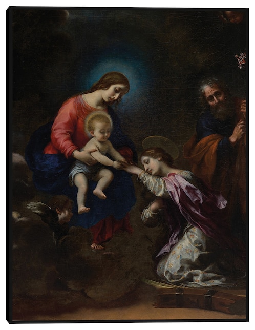 Cuadro decorativo Las bodas místicas de Santa Catalina de Alejandría (ca. 1656) técnica mixta Figuras Celestiales 1