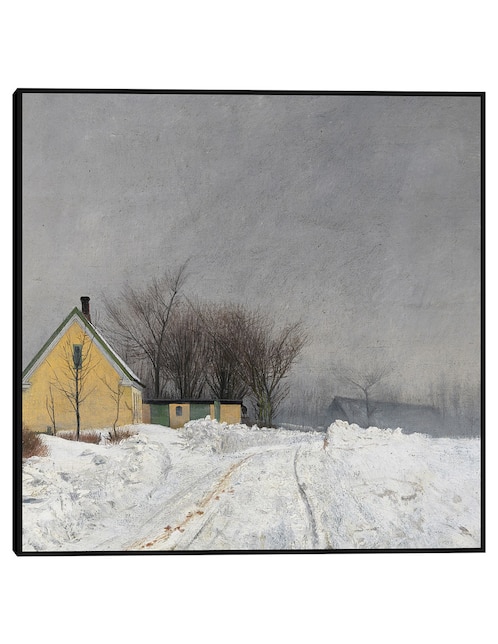 Cuadro decorativo Día de invierno brumoso A la izquierda una casa amarilla Nieve profunda (1910) técnica mixta Inspiración 1