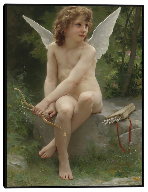 Cuadro decorativo Amor al acecho (1890) técnica mixta Ángeles 1