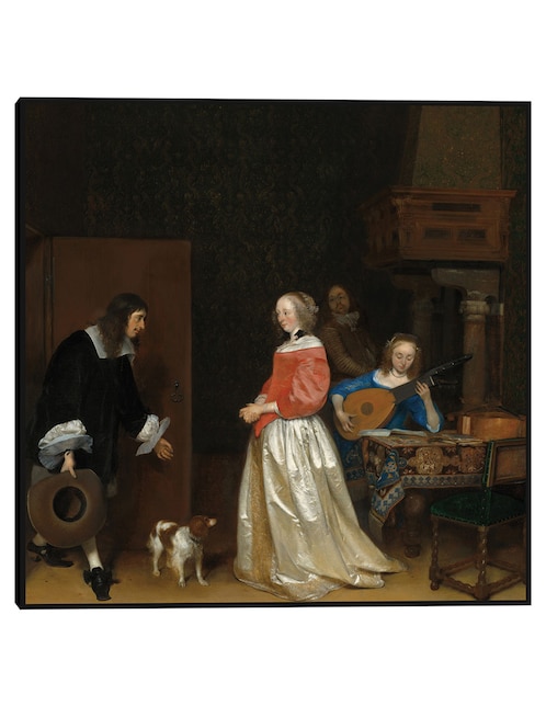 Cuadro decorativo La visita del pretendiente, c 1658 técnica mixta Música 1