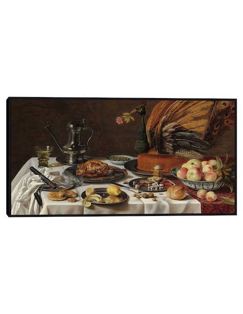 Cuadro decorativo Naturaleza muerta con pastel de pavo real técnica mixta Cuadros Jr Cómida