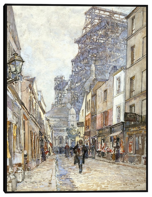 Cuadro decorativo Calle del Caballero de la Barre, con el Sacré-Cœur en construcción (1899) técnica mixta Cuadros Jr Lugares