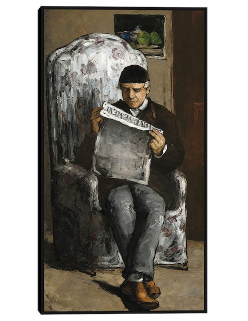 Cuadro decorativo El padre del artista, Leyendo The Event (1866) técnica mixta Cuadros Jr Retratos