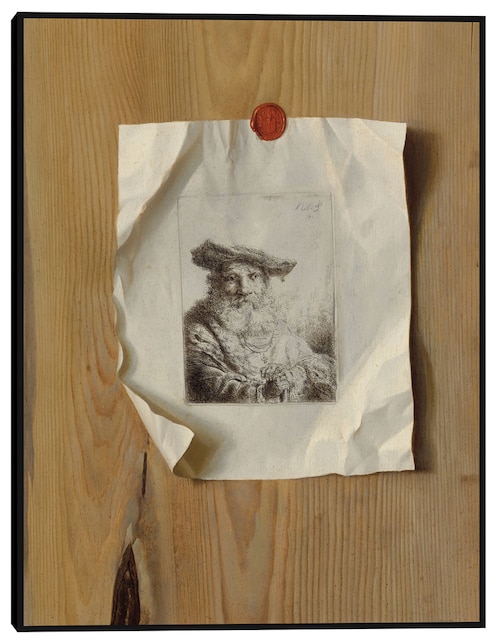 Cuadro decorativo Trampantojo de un grabado de Ferdinand Bol, c 1675 técnica mixta Bocetos 1