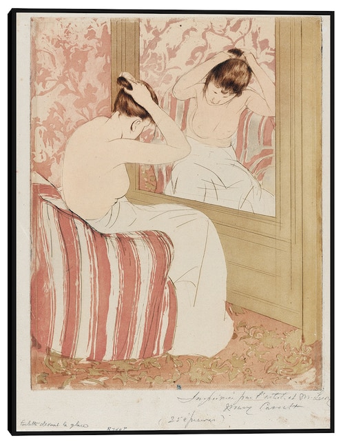 Cuadro decorativo El peinado (1890-1891) técnica mixta Retratos 1