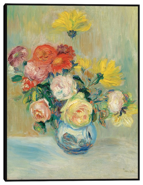 Cuadro decorativo Jarrón De Rosas Y Dalias técnica mixta Floreros 1