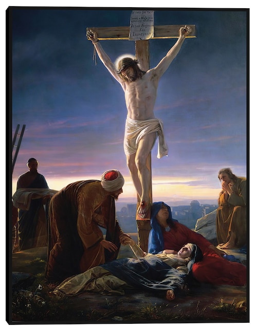 Cuadro decorativo Cristo en la cruz (1870) técnica mixta Figuras Celestiales 1