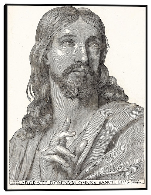 Cuadro decorativo Cristo de medio cuerpo técnica mixta Figuras Celestiales 1