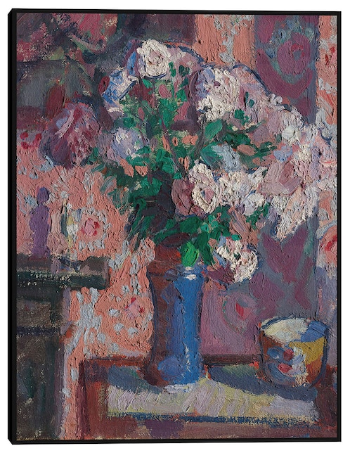 Cuadro decorativo Rosas en un jarrón azul (hacia 1914-15) técnica mixta Floreros 1