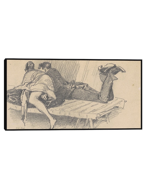 Cuadro decorativo Pareja en un catre (c. 1874-1877) técnica mixta Cuadros Jr Bocetos