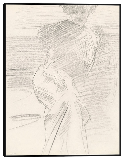 Cuadro decorativo Mujer sentada (c. 1890-1900) técnica mixta Siluetas 1