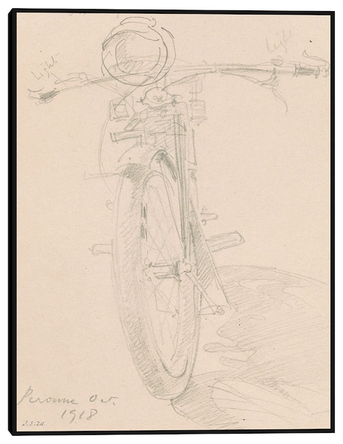 Cuadro decorativo Motocicleta (anverso) (1918) técnica mixta Cuadros Jr Bocetos