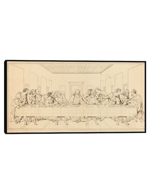 Cuadro decorativo La Última Cena, probablemente del siglo XIX. técnica mixta Cuadros Jr Figuras Celestiales