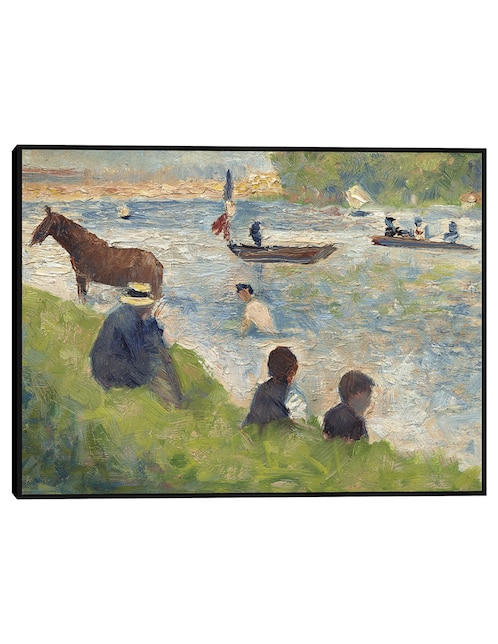 Cuadro decorativo Caballo y barcos (estudio para bañistas en Asnières) (1883-1884) técnica mixta Playas 1