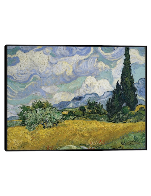 Cuadro decorativo Campo de trigo con cipreses (1889) técnica mixta Campos 1