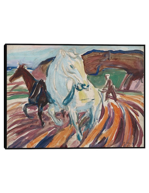 Cuadro decorativo Caballos arando (1929) técnica mixta Formas 1