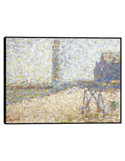 Cuadro decorativo El hospicio y el faro de Honfleur técnica mixta Gente 1