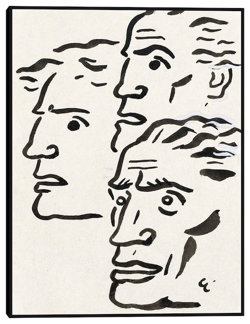 Cuadro decorativo Tres cabezas de hombres (1891) técnica mixta Bocetos 1