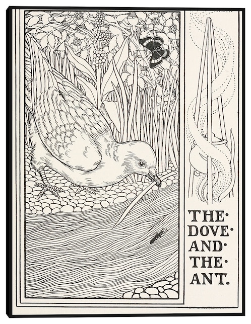 Cuadro decorativo La paloma y la hormiga (1900) técnica mixta Bocetos 1