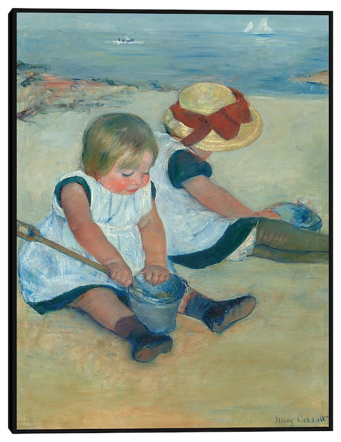 Cuadro decorativo Niños jugando en la playa técnica mixta Playas 1