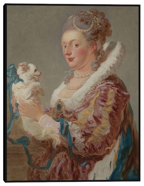 Cuadro decorativo Una mujer con un perro técnica mixta Retratos 1