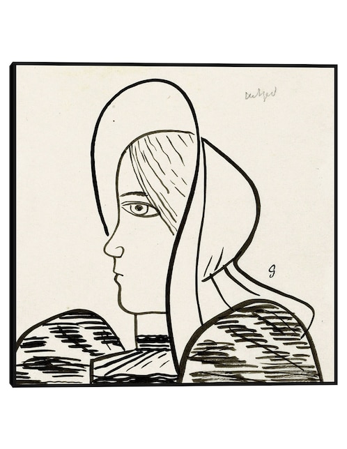 Cuadro decorativo La esposa de un pescador (1891) técnica mixta Bocetos 1
