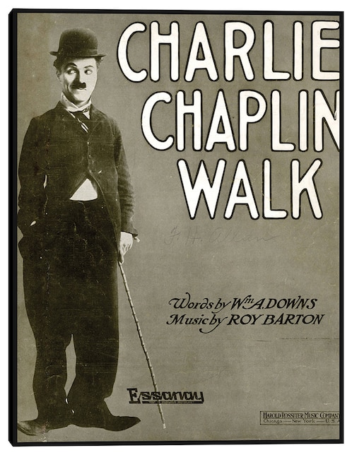 Cuadro decorativo Paseo de Charlie Chaplin (1915) técnica mixta 1