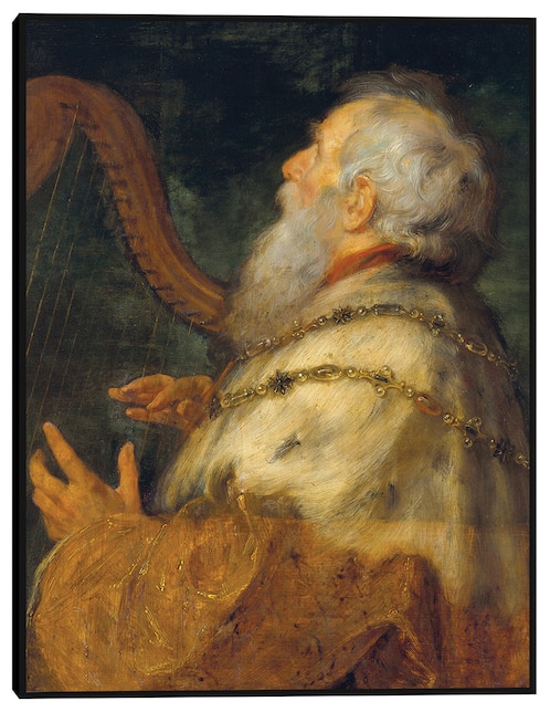 Cuadro decorativo El rey David tocando el arpa (ca. 1616) técnica mixta Figuras Celestiales 1