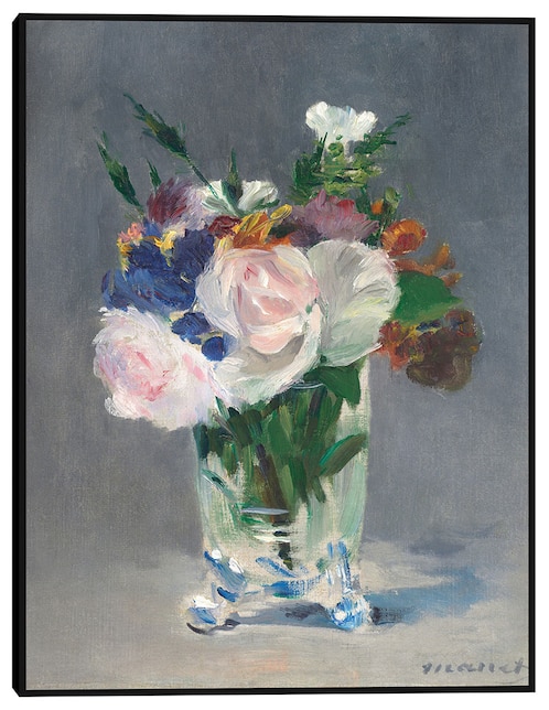 Cuadro decorativo Flores en un jarrón de cristal técnica mixta Floreros 1