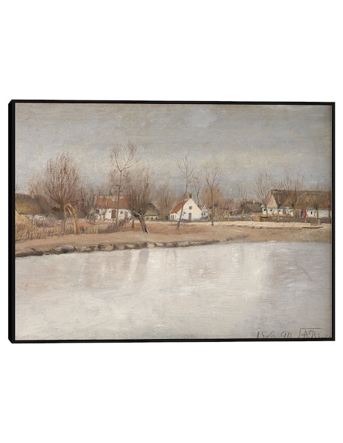 Cuadro decorativo El Estanque Del Pueblo En Ring, Zelanda (1890) técnica mixta Figuras Celestiales 1