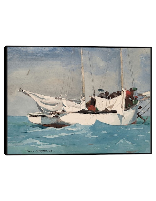 Cuadro decorativo Key West, Acarreando Anclas (1903) técnica mixta Playas 1