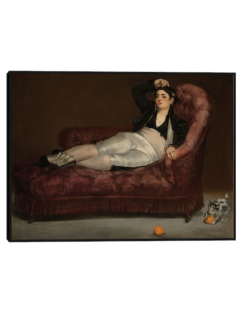 Cuadro decorativo Mujer Joven Reclinada Vestida De Español (1862-1863) técnica mixta Cuadros Jr Campos