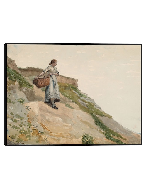 Cuadro decorativo Niña Cargando Una Cesta (1882) técnica mixta Cuadros Jr Obras