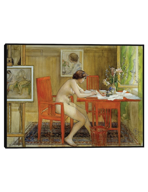 Cuadro decorativo El Modelo Escribiendo Una Postal (1906) técnica mixta Cuadros Jr Bosques