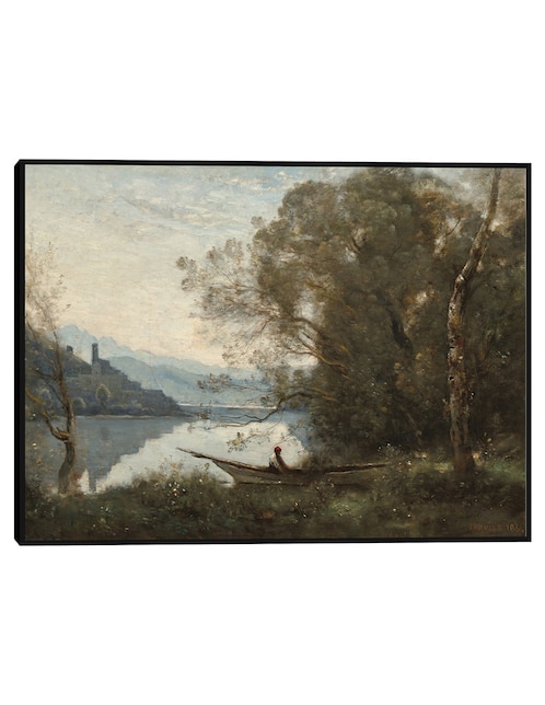 Cuadro decorativo El Barquero Amarrado: Recuerdo De Un Lago Italiano técnica mixta Cuadros Jr Gente