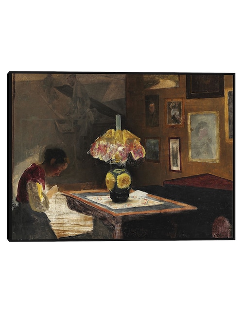 Cuadro decorativo Muelle Con Hombres Descargando Barcazas De Arena (1888) técnica mixta Cuadros Jr Campos