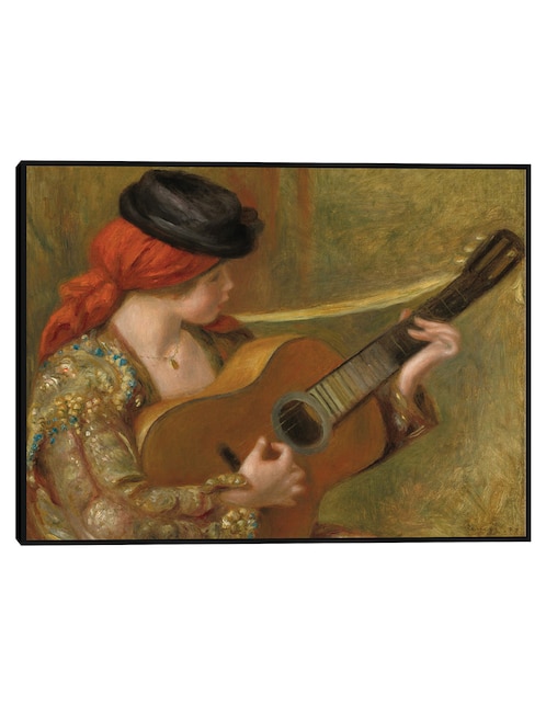 Cuadro decorativo Joven española con guitarra técnica mixta Cuadros Jr Famosos