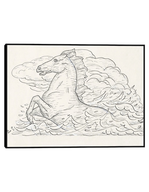Cuadro decorativo Caballo en el mar (1891) técnica mixta Bocetos 1