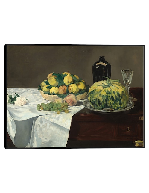 Cuadro decorativo Naturaleza muerta con melón y melocotones técnica mixta Obras 1