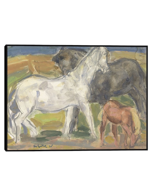 Cuadro decorativo Tres caballos en un paisaje (1918) técnica mixta Cuadros Jr Animales Domésticos