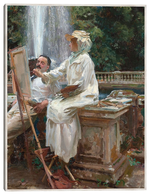 Cuadro decorativo La Fuente, Villa Torlonia Frascati, Italia (1907) técnica mixta Paisaje 1