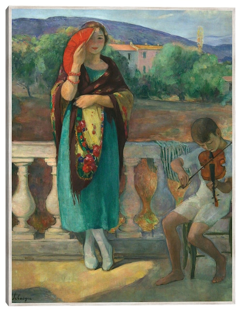 Cuadro decorativo En El Balcón (1920) técnica mixta Gente 1