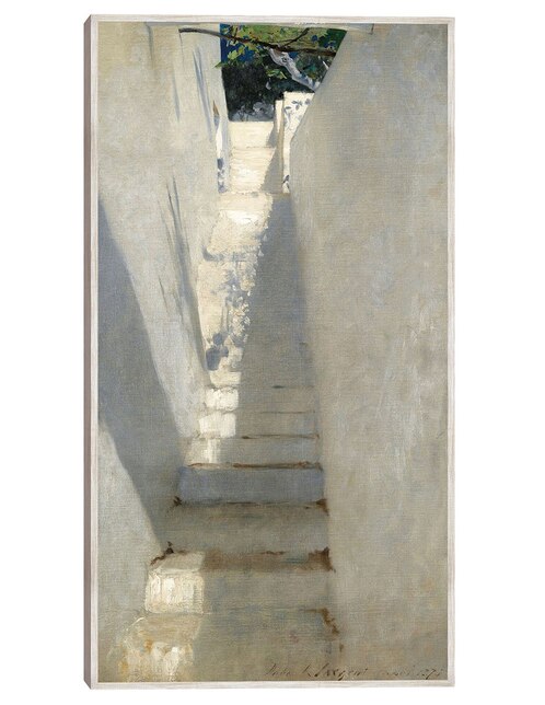 Cuadro decorativo Escalera En Capri (1878) técnica mixta  Lugares 1