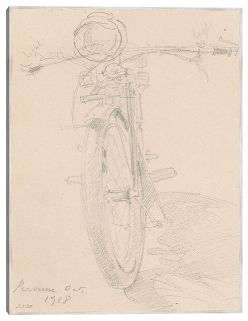 Cuadro decorativo Motocicleta (Anverso) (1918) técnica mixta Cuadros Jr Bocetos
