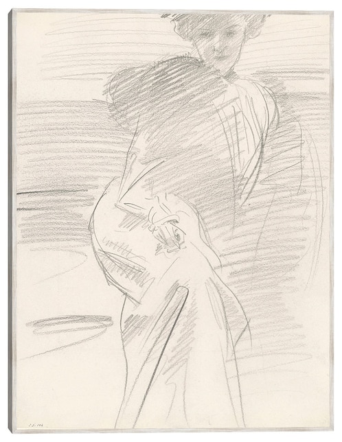 Cuadro decorativo Mujer Sentada (C. 1890-1900) técnica mixta Bocetos 1
